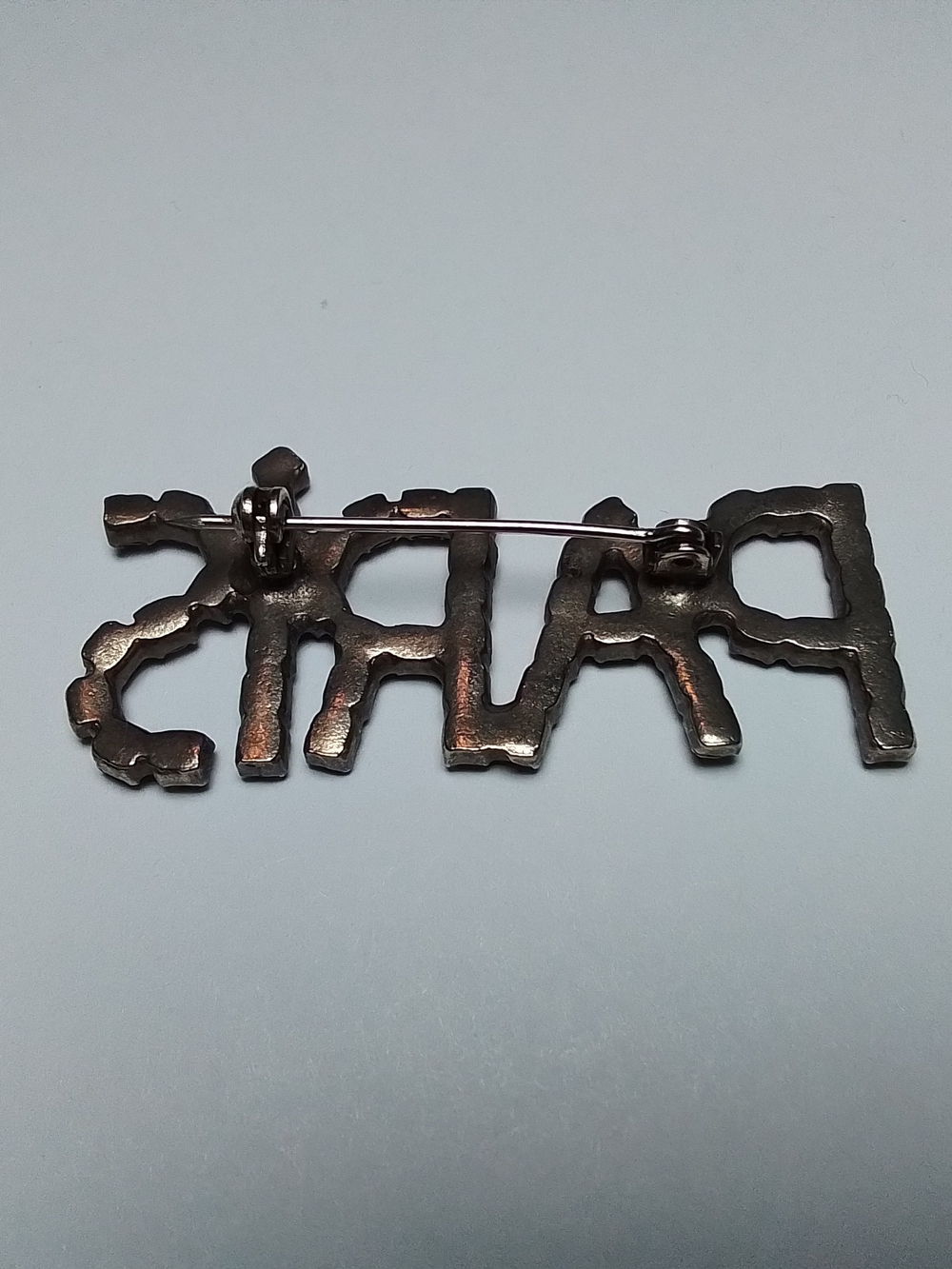 Vintage Silver Tone PARIS Brooch Pin - Picture 3 of 3